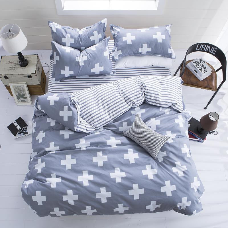 Fashion Bedding Set 4pcs/3pcs Duvet Cover Sets Soft Polyester Bed Linen Flat Bed Sheet Set Pillowcase Home Textile Drop Ship