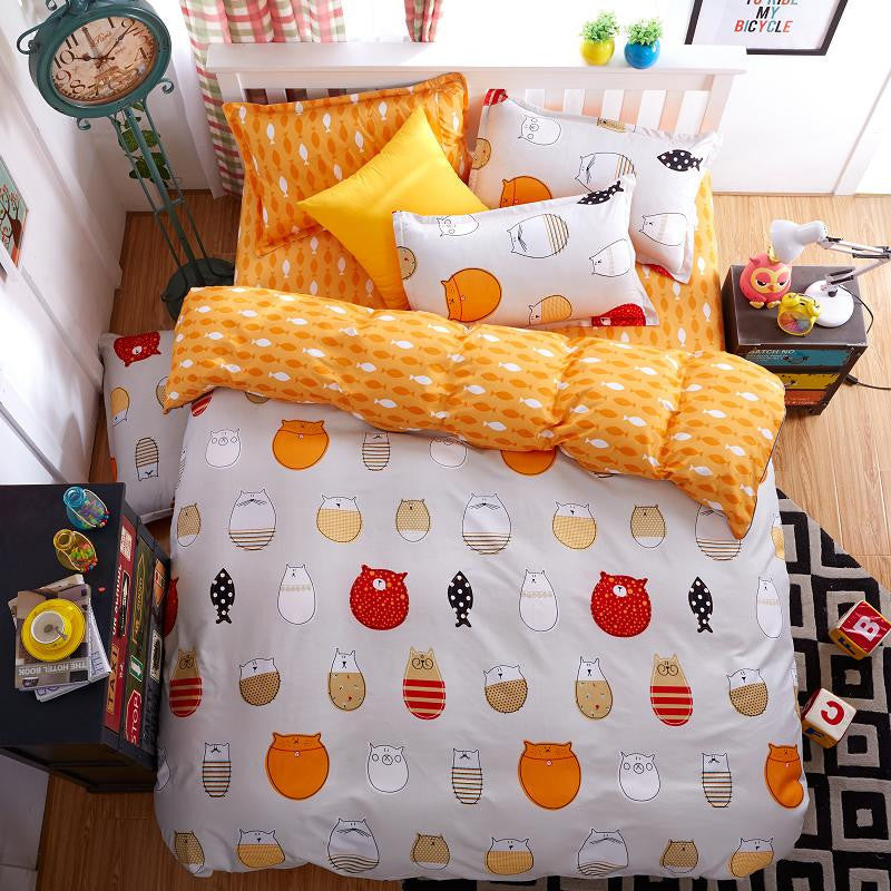 Fashion Bedding Set 4pcs/3pcs Duvet Cover Sets Soft Polyester Bed Linen Flat Bed Sheet Set Pillowcase Home Textile Drop Ship