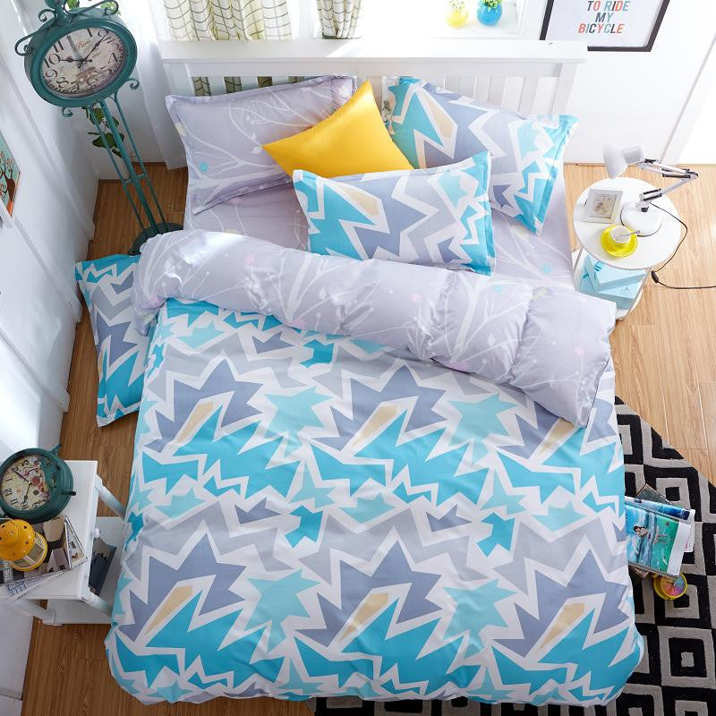 Fashion Bedding Set 4pcs/3pcs Duvet Cover Sets Soft Polyester Bed Linen Flat Bed Sheet Set Pillowcase Home Textile Drop Ship