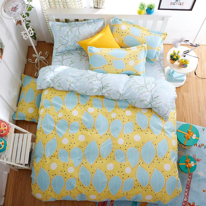 Fashion Bedding Set 4pcs/3pcs Duvet Cover Sets Soft Polyester Bed Linen Flat Bed Sheet Set Pillowcase Home Textile Drop Ship