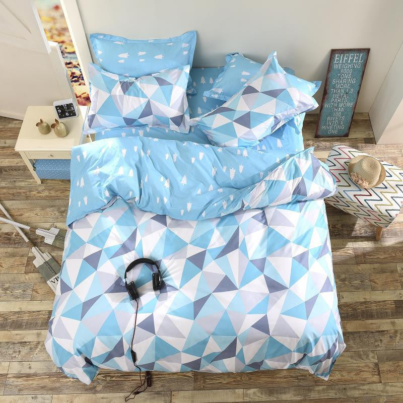 Fashion Bedding Set 4pcs/3pcs Duvet Cover Sets Soft Polyester Bed Linen Flat Bed Sheet Set Pillowcase Home Textile Drop Ship