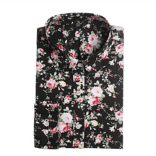 Women Floral Shirts Cotton Long Sleeve Shirt Women Floral Print Shirt Casual Ladies Blouse Turn Down Collar Women Tops