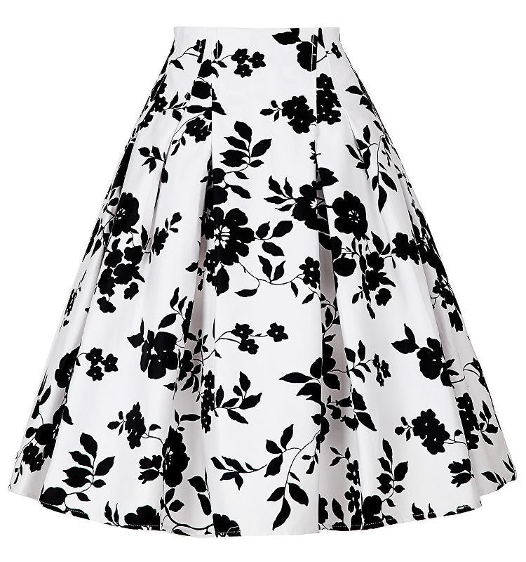 Online discount shop Australia - 50s Floral print Skirts Womens faldas Style Pleated plus size retro Casual Vintage skater skirt patterns saia feminina