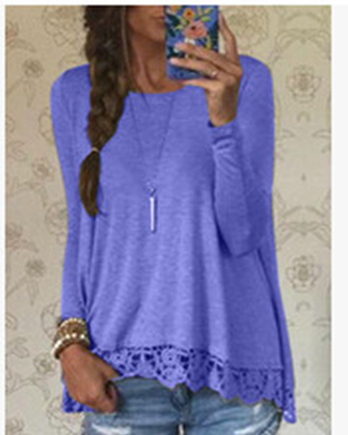 Online discount shop Australia - 5 Colors Fashion Brand T Shirt Women Long Sleeve Sexy Lace Crochet Embroidery Slim Novelty Women Tops Plus Size