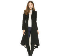 Online discount shop Australia - Brand graceful Woolen Overcoat Women fashion long black trench british style tuxedo  coats YG622