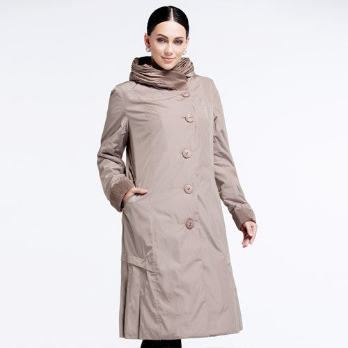 Online discount shop Australia - Frisky Women's Coat High Quality  Trench Slim Hooded Falbala Lapel Button Big Size AY-9076