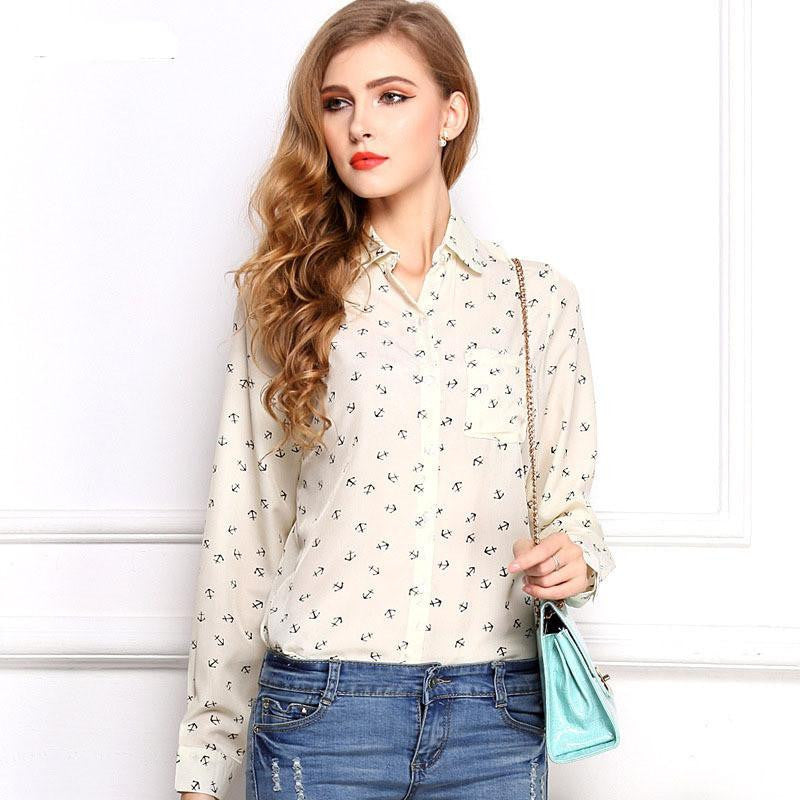 White Black Long Sleeve Women's Blouses Shirts Kiss Red Lip Print Casual Tops Loose Plus Size Lady Button Leopard