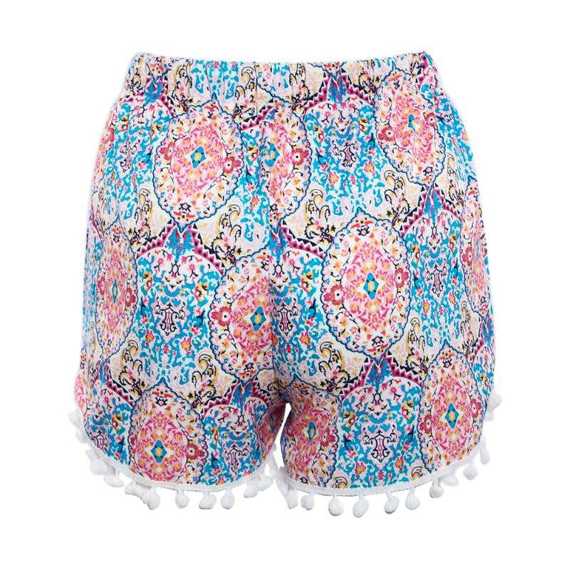 Women High Waist Floral Short Girl Casual Shorts Print Short Summer Beach