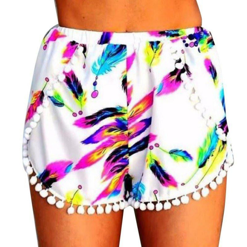 Women High Waist Floral Short Girl Casual Shorts Print Short Summer Beach