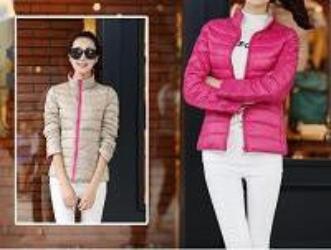 Stand Collar Slim Short White Duck Women Ultra Light Down Jacket Casual Coat