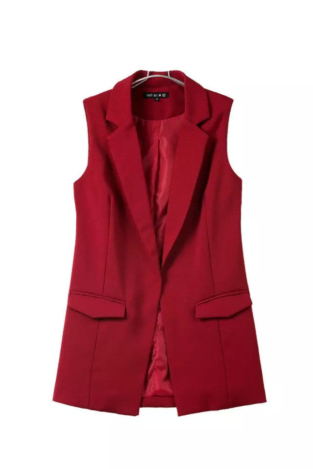 Online discount shop Australia - fashion simple solid color no button short black white wine red yellow blazer jackets