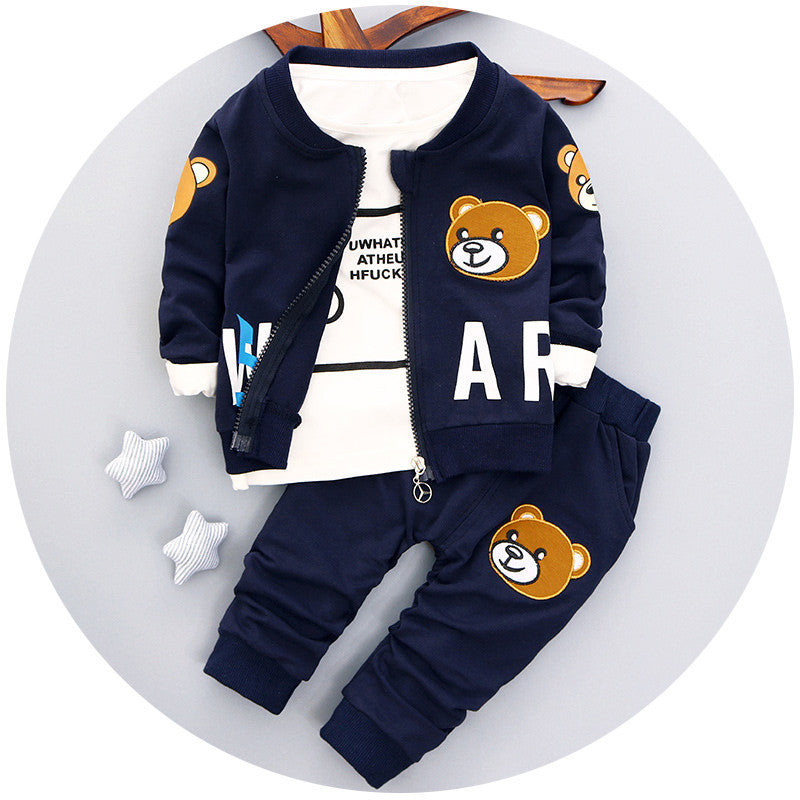 Online discount shop Australia - Brand new baby boys clothing set fashion style cotton coat with pants baby clothes A082