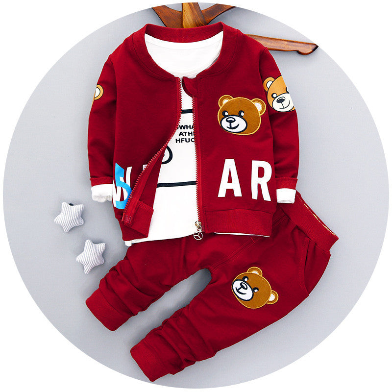 Online discount shop Australia - Brand new baby boys clothing set fashion style cotton coat with pants baby clothes A082