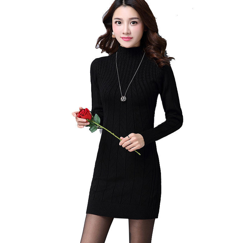 Arrival Women Autumn Winter Dress 5 Colors Knitting Warm Sheath Plus S