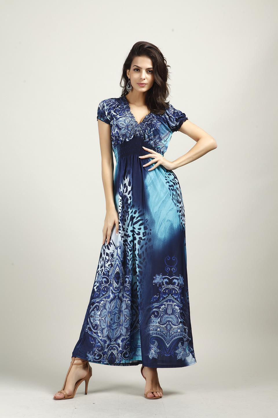 Online discount shop Australia - Fashion Beach Dress Leopard Dress Bohemian Mopping Large Size Ice Silk Dresses
