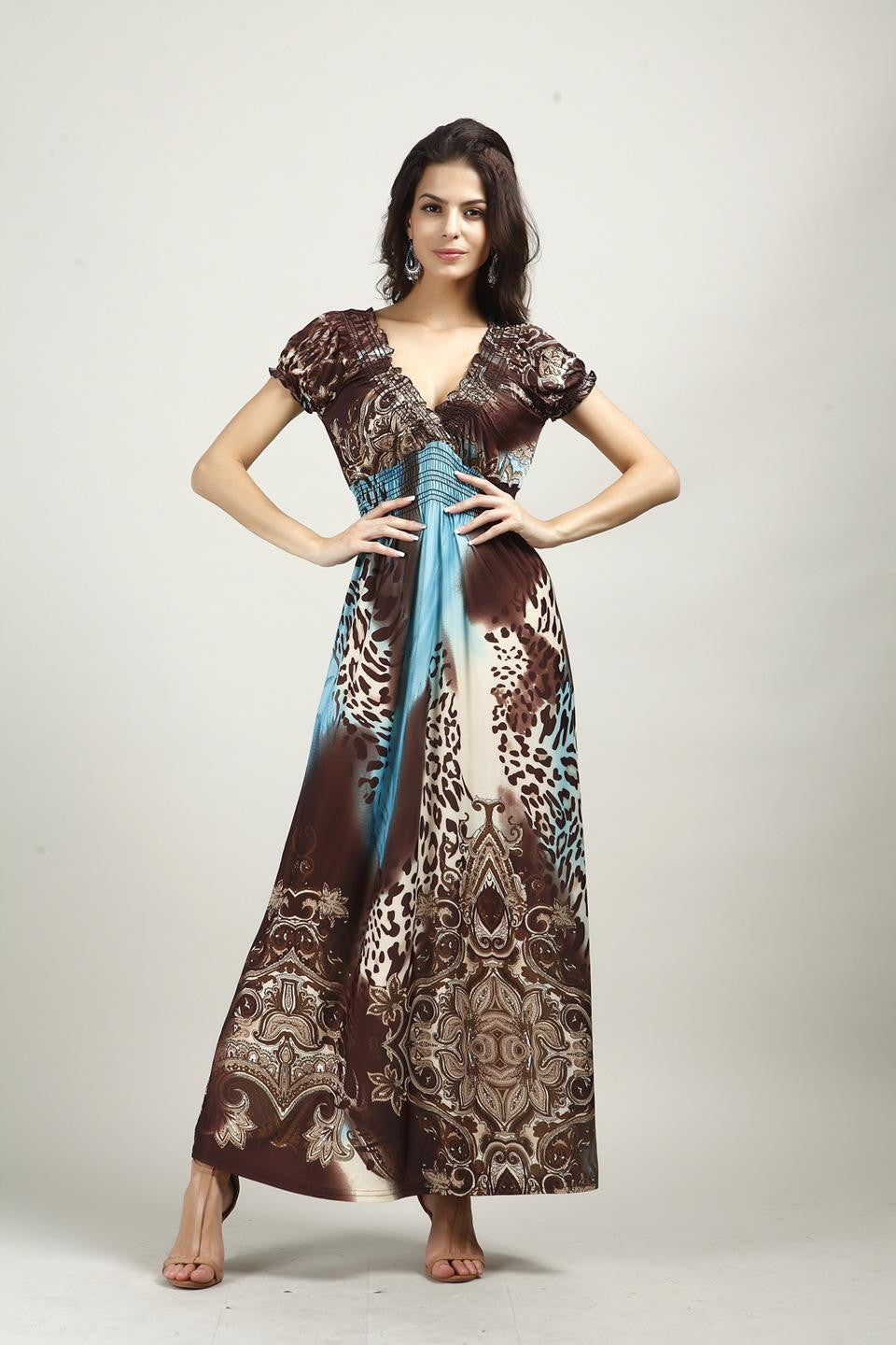 Online discount shop Australia - Fashion Beach Dress Leopard Dress Bohemian Mopping Large Size Ice Silk Dresses