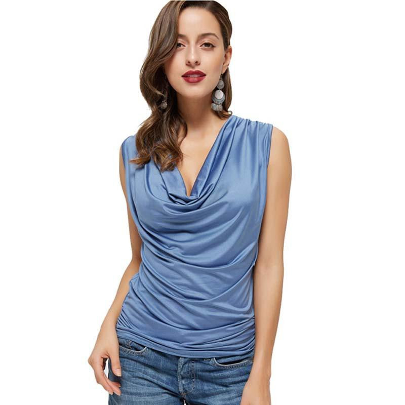 Women T Shirt Tops T-shirt Novelty Fashion Deep V-Neck Collar Sleeveless