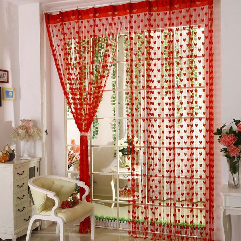 Heart String Curtain Window Door Balcony Home Decoration Children Decorative Curtain for Living Room Bedroom Kitchen