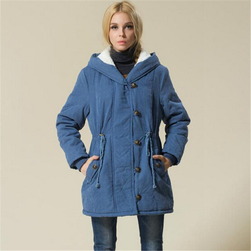 Plus Size Women Jackets Cotton Padded Female Version Long Jackets XXL XXXL XXXXL Parka C1612