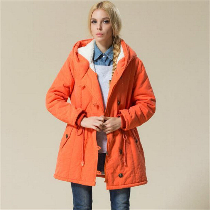 Plus Size Women Jackets Cotton Padded Female Version Long Jackets XXL XXXL XXXXL Parka C1612