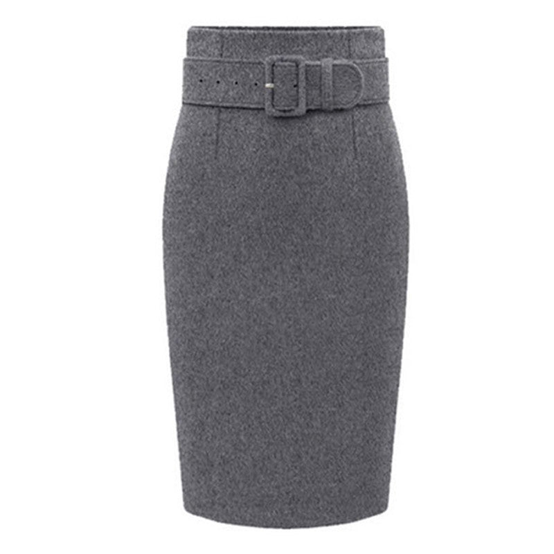 Online discount shop Australia - Fashion Knee Length Skirt Ladies Front Sashes Pencil Skirts Female