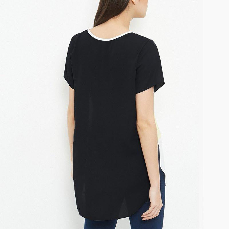 Women Loose Casual Long Women Patchwork Chiffon Blouse Tops Shirt Plus Size 6XL