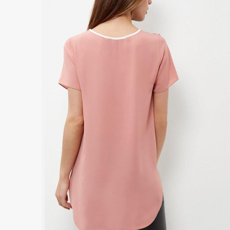 Women Loose Casual Long Women Patchwork Chiffon Blouse Tops Shirt Plus Size 6XL