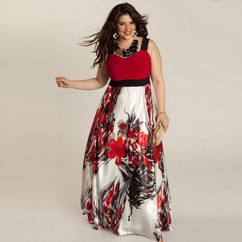 Women Floral Flower Print Dress Plus Size Dress Plus Size Women Clothing Big Size