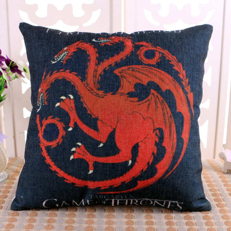 Pillowcase Cushion Game of Thrones Style Home Decorative Cotton Linen Cushion Cover Flag Chair Seat Sofa Throw Pillows