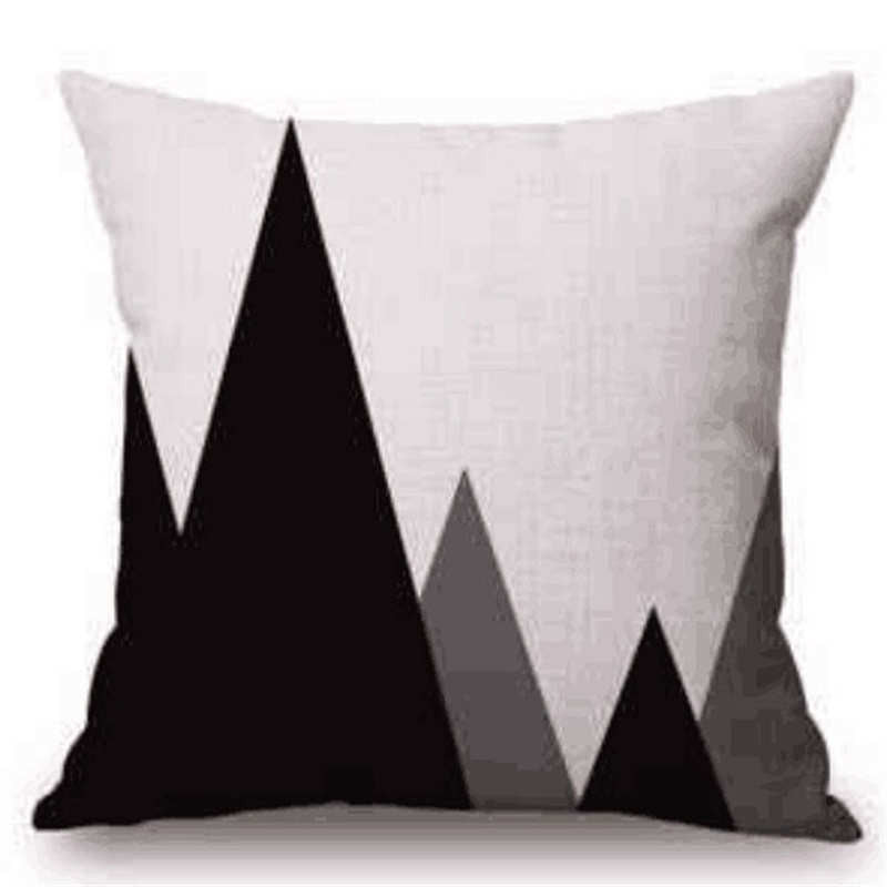 Online discount shop Australia - Case Black and White Pattern Pillowcase Cotton Linen Printed 18x18 Inches Geometry