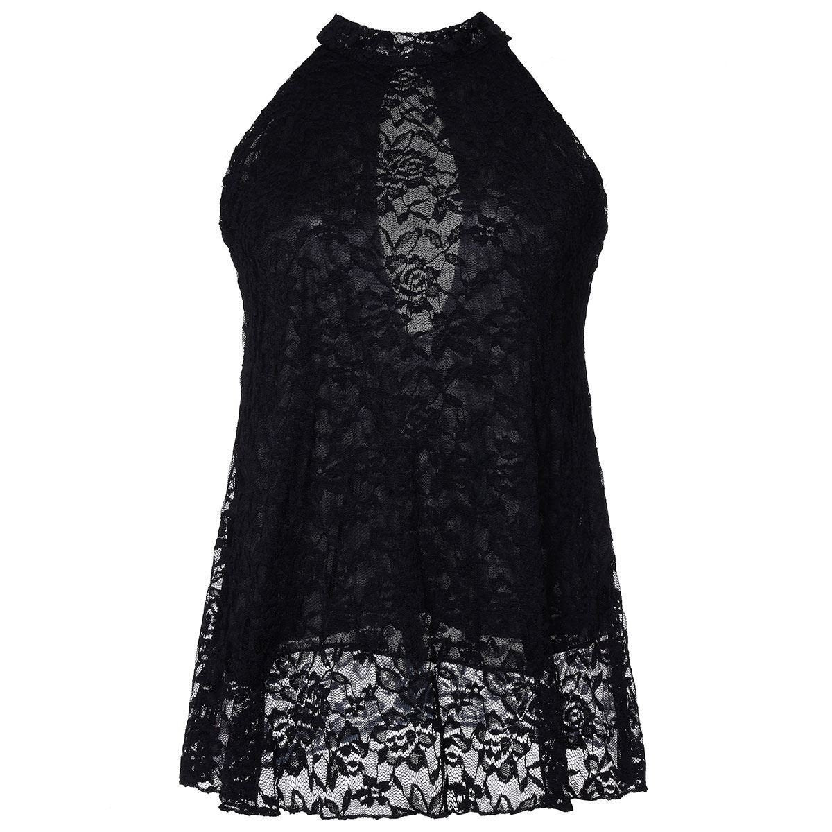Tank Tops Fashion Halter Crochet Hollow Out Sleeveless Floral Crop Top Solid Lace Cropped Shirt