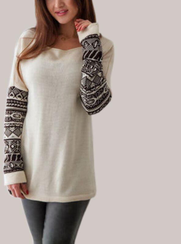 Women Fashion O Neck Printed Long Sleeve Loose Casual Tops Pullover Plus Size S-5XL