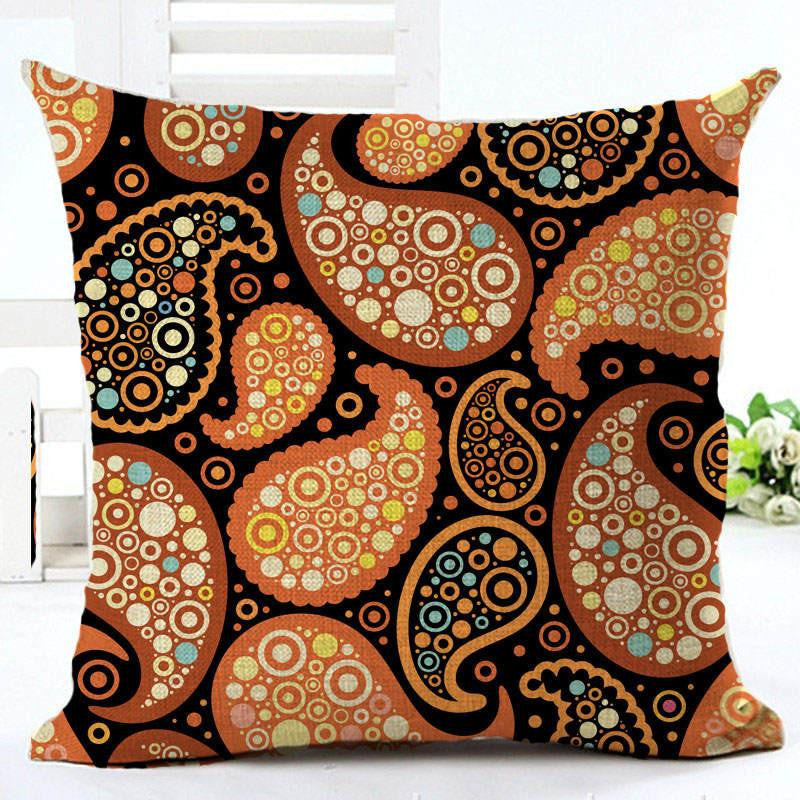 Woven Linen Geometric Cushion Cover Sofa Car Home Decorative Throw Paisley Style SIZE 45*45