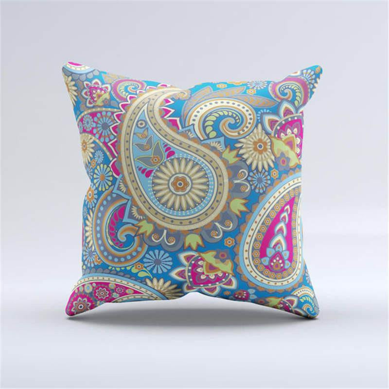 Woven Linen Geometric Cushion Cover Sofa Car Home Decorative Throw Paisley Style SIZE 45*45
