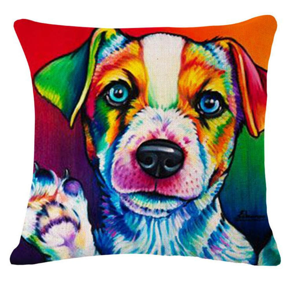 Online discount shop Australia - French Bulldog Pug Dog Cushion Bull Terrier Cavalier King Charles Spaniel Pillow Cushion Cotton Linen Car Euro Pillow Decorative