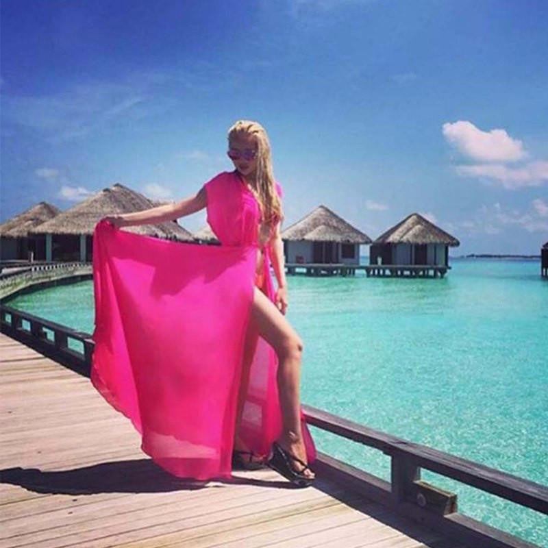 Women Loose Chiffon Cardigan Blouse Shirt Bathing Suit Swimsuit Bikini Cover Up Swimwear Beach Dress