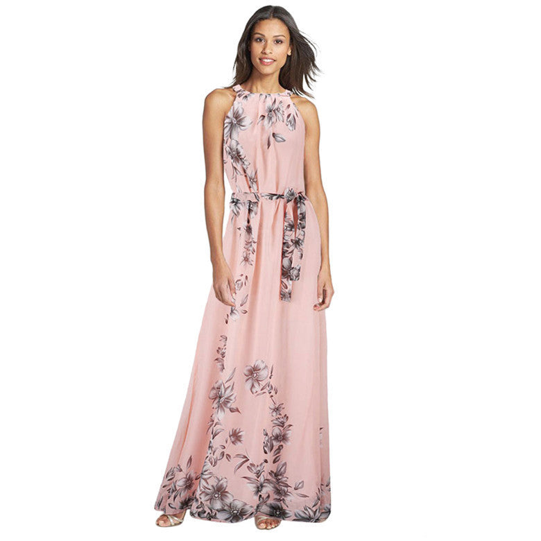 Online discount shop Australia - Big Size Fashion Flora Printing Maxi Dresses Long Chiffon Sundresses Fashion Women Summer Style Female Girl Boheminan Dress Y4