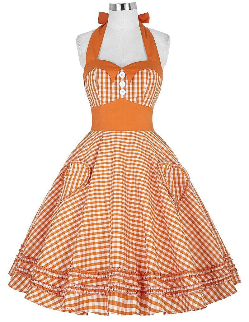 orange rockabilly dress Cocktail Dress Orange Rockabilly Dress Orange Dress Marilyn Monroe Iconic Fashion Look