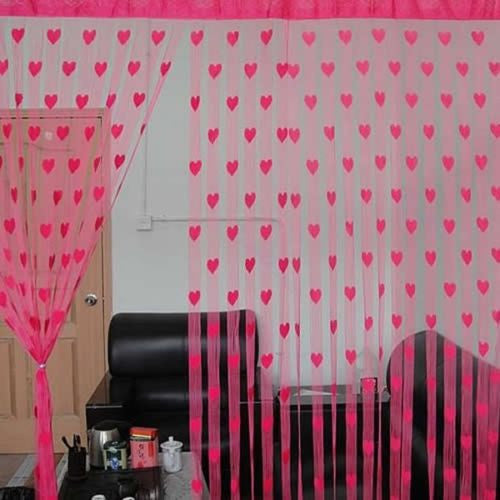 Online discount shop Australia - Cute Heart Line Tassel String Door Curtain Window Room Divider Curtain Valance