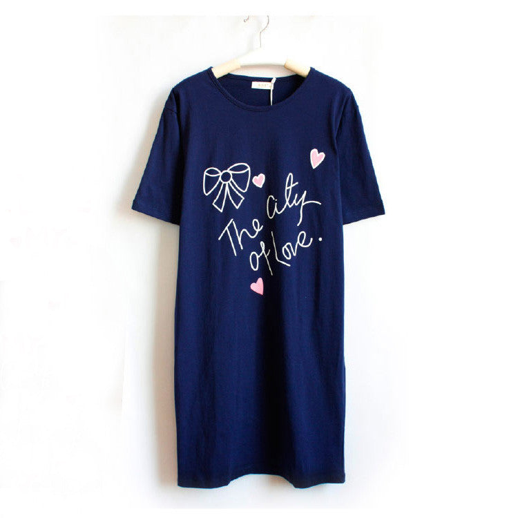 Online discount shop Australia - Cartoon Cotton women nightgowns Sleepwear Short Sleeve Sleepshirt Sleepdress Plus Size