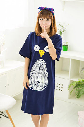 Online discount shop Australia - Cartoon Cotton women nightgowns Sleepwear Short Sleeve Sleepshirt Sleepdress Plus Size