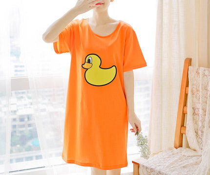 Online discount shop Australia - Cartoon Cotton women nightgowns Sleepwear Short Sleeve Sleepshirt Sleepdress Plus Size