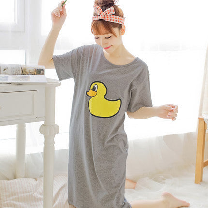 Online discount shop Australia - Cartoon Cotton women nightgowns Sleepwear Short Sleeve Sleepshirt Sleepdress Plus Size