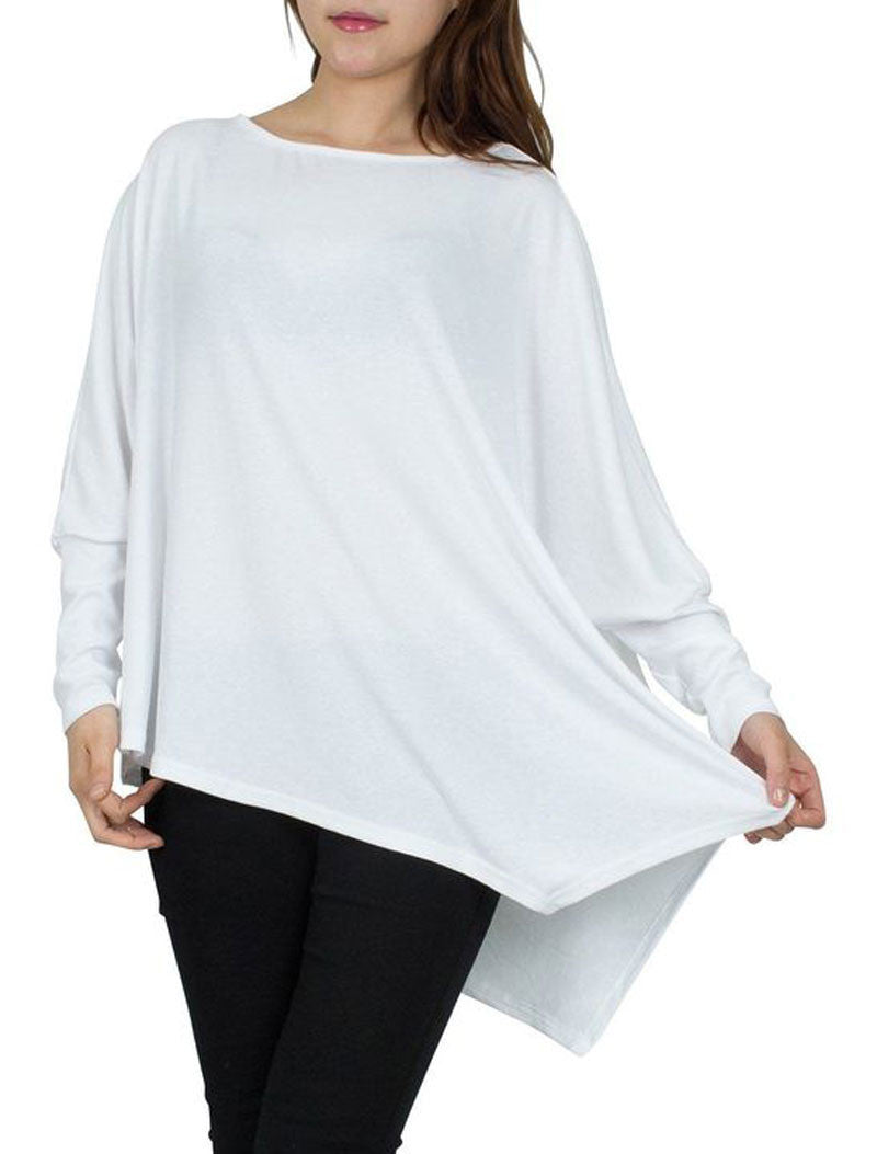 Online discount shop Australia - Large size irregular long blouses and shirts women batwing sleeve casual loose tops big size fashion
