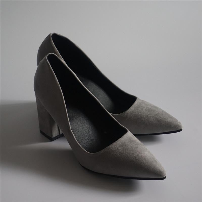 Women's 7.5 cm Block Heel sexy pointed toed woman pumps EUR 34 -39