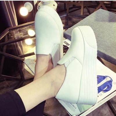 Style women platform shoes woman flats loafers canvas espadrilles slip on Ladies Creepers thick sole ev
