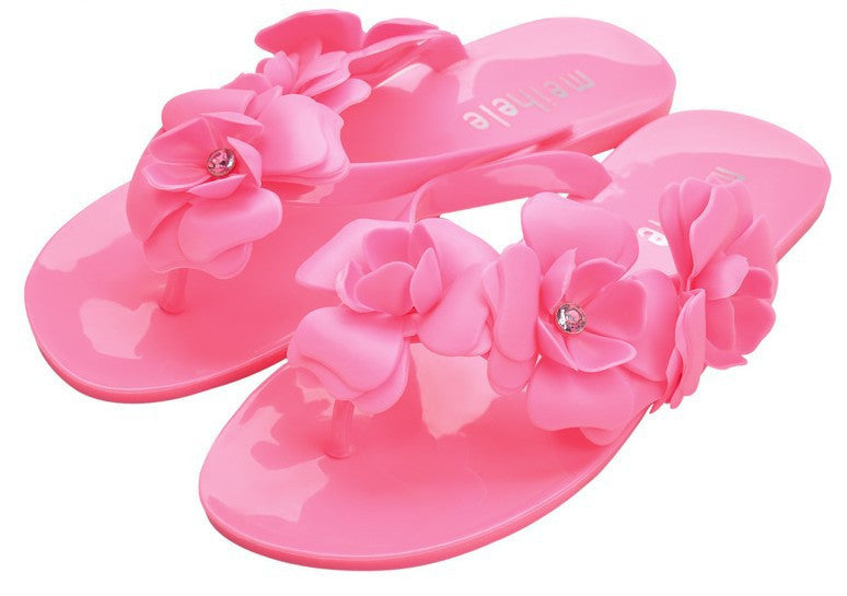 Women Sandals With Beautiful Camellia Flower Sweet Flip Flops XWZ455