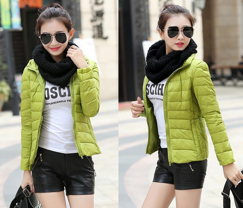 Online discount shop Australia - jacket women stand collar long-sleeve short paragraph thin and light jacket female coat big yards women