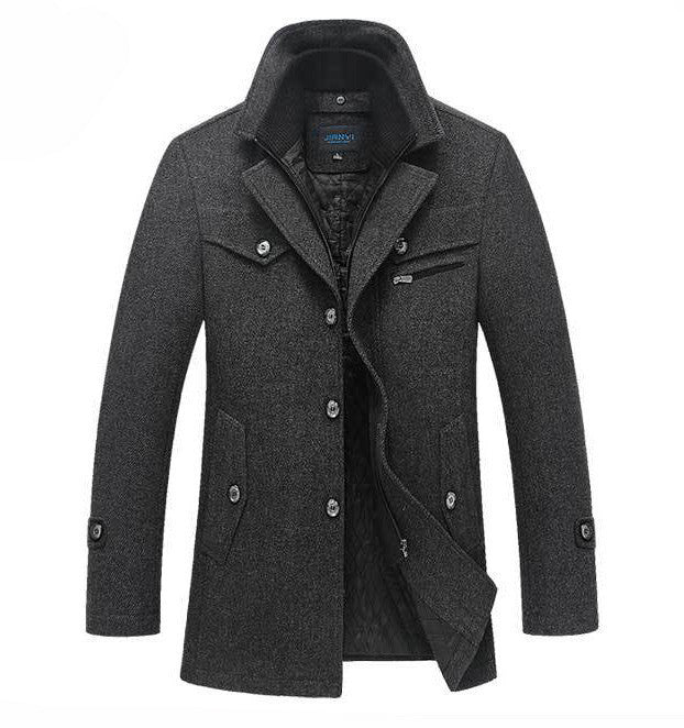 men's fashion brand men long section brand men plus cotton coat thick woolen coat158