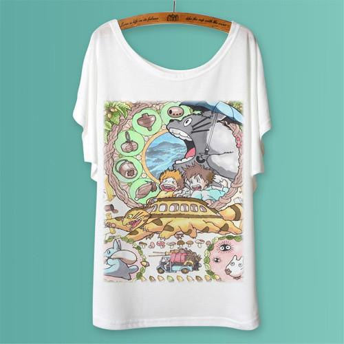 Totoro tshirt Casual T-shirt Women Tops Graphic Tee Shirt Animal Panda Print Short Sleeve O-neck tees